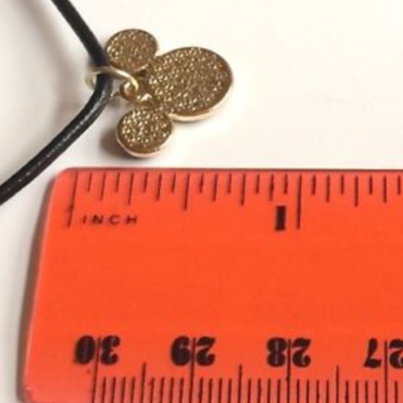 Gold Mickey Mouse Necklace Leather Ears 19" Disney - Picture 8 of 8